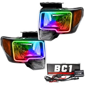 Ford F-150 Headlight Assemblies - ORACLE Lighting - ColorSHIFT w/ BC1 Controller - Black - `09-`14